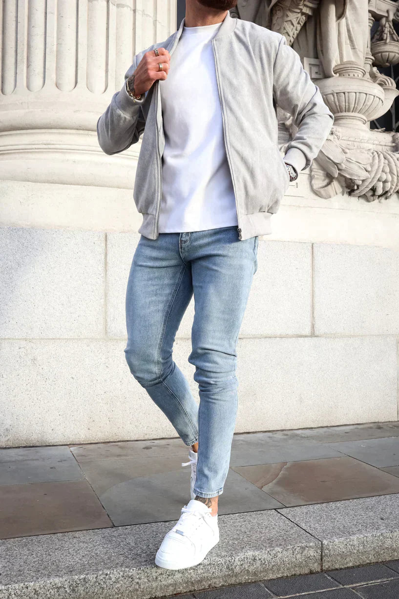 BOMBER SUEDE - GRIS