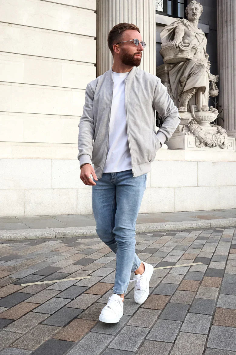 BOMBER SUEDE - GRIS