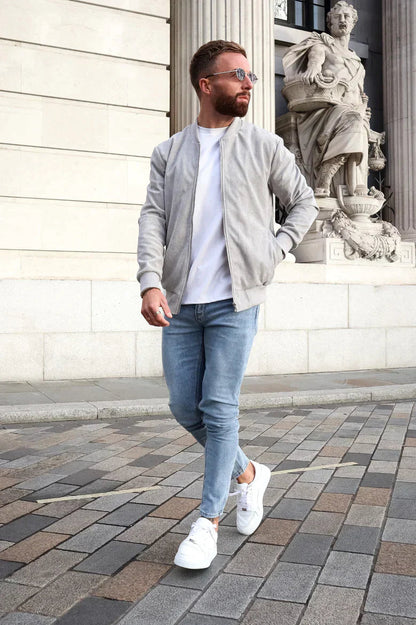 BOMBER SUEDE - GRIS