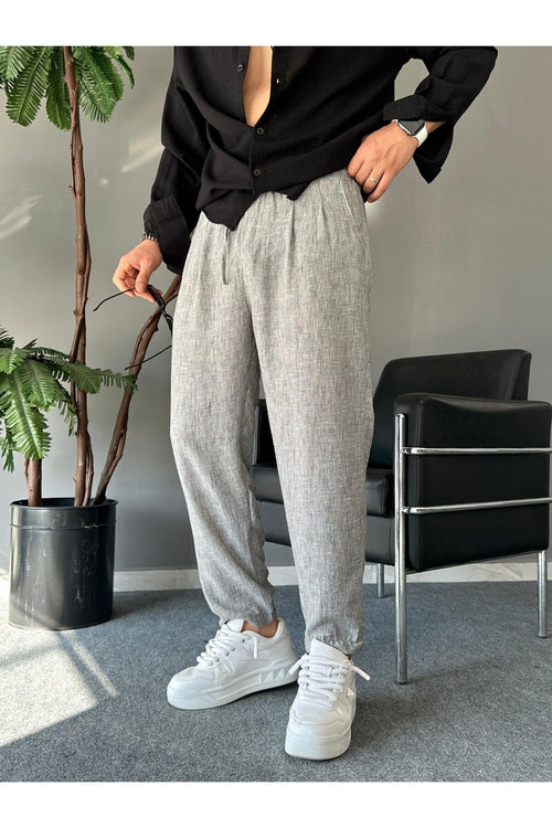 Pantalon Jogger en Lin