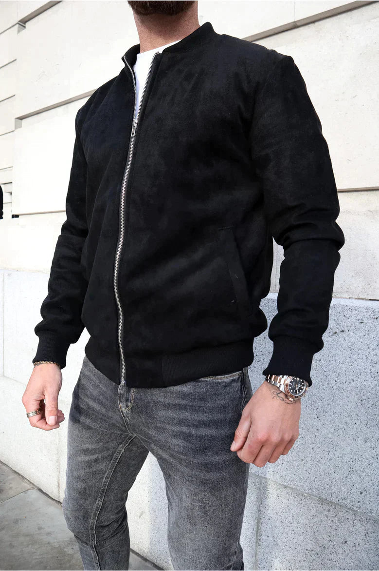 BOMBER SUEDE - NOIR