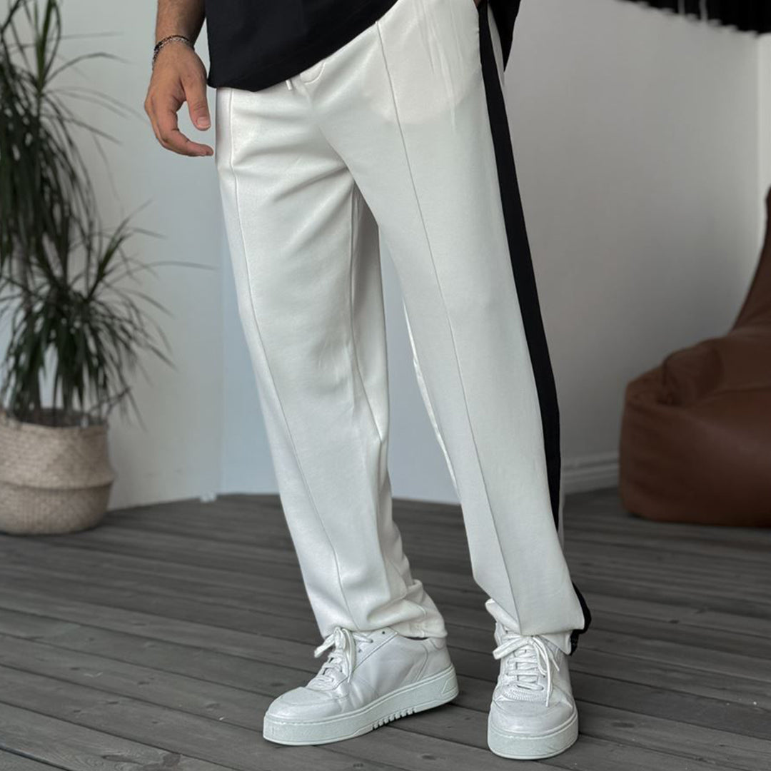JOGGER RAYURE BLANC