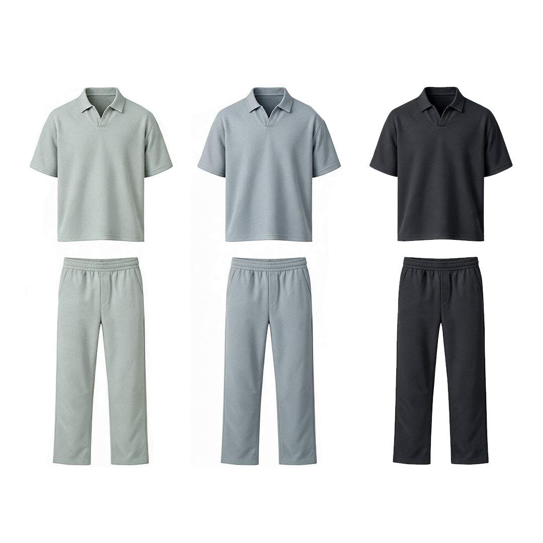 ENSEMBLE POLO +PANTALON  WAFFLE