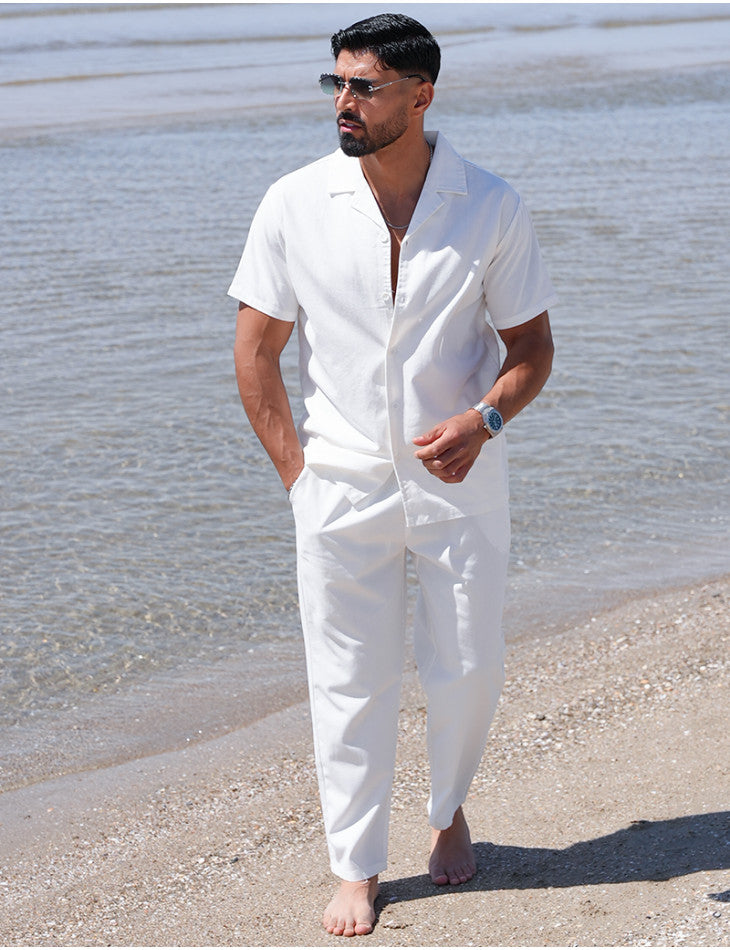ENSEMBLE PANTALON ET CHEMISE 100% COTON