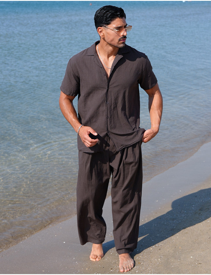 ENSEMBLE PANTALON ET CHEMISE 100% COTON
