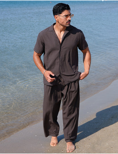 ENSEMBLE PANTALON ET CHEMISE 100% COTON